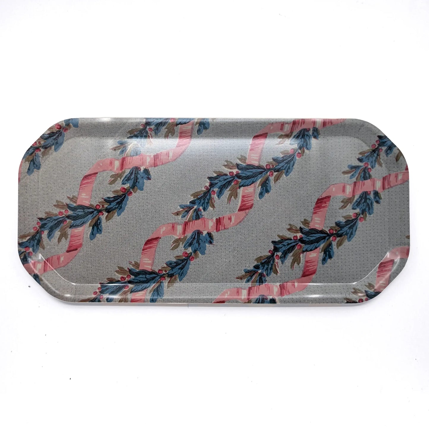 Large Octagonal Birchwood Tray - Ribbon