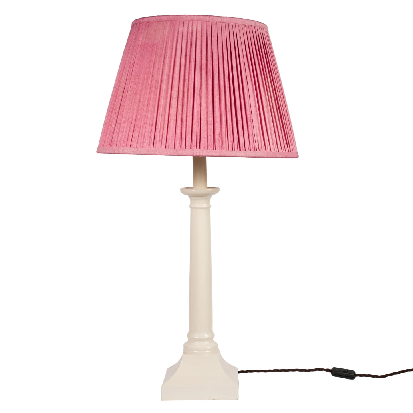18" Natural Dyed Silk Dupion Lampshade - Pink