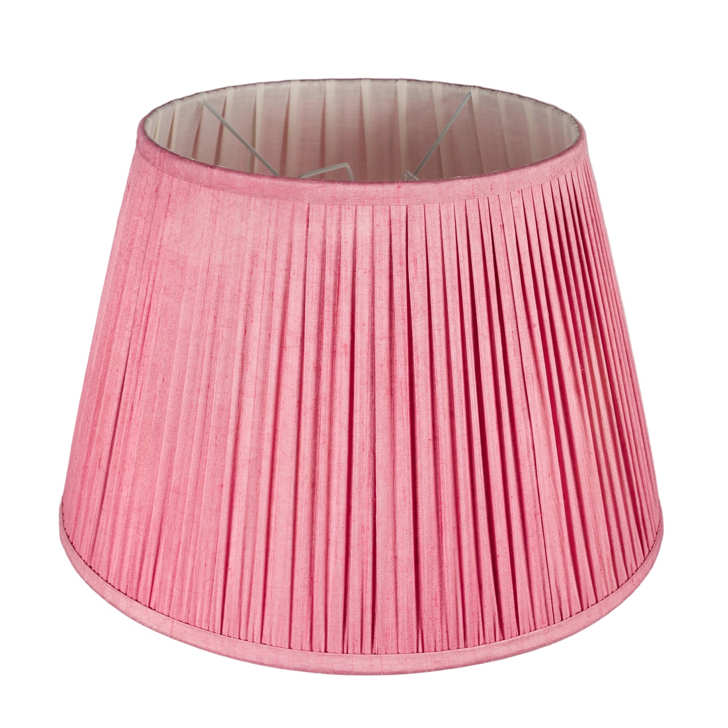 10" Natural Dyed Silk Dupion Lampshade - Pink