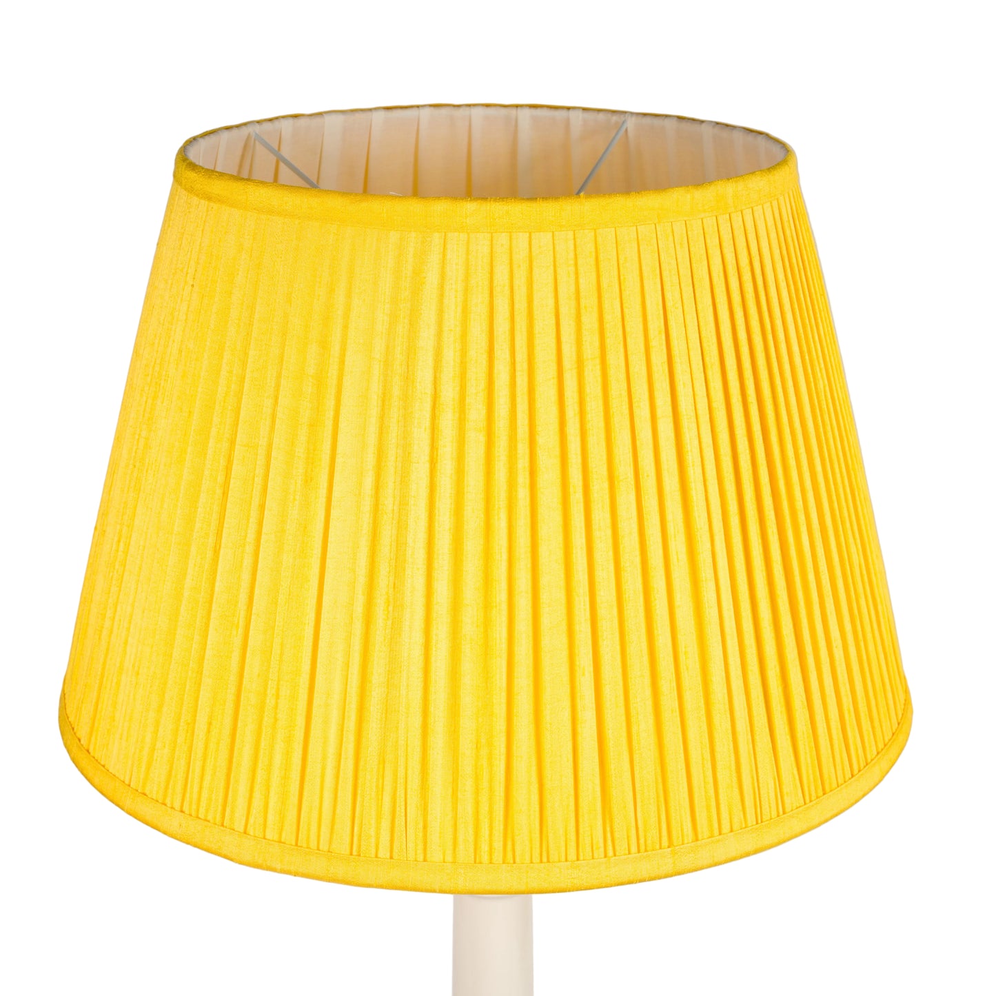 14" Natural Dyed Silk Dupion Lampshade - Yellow