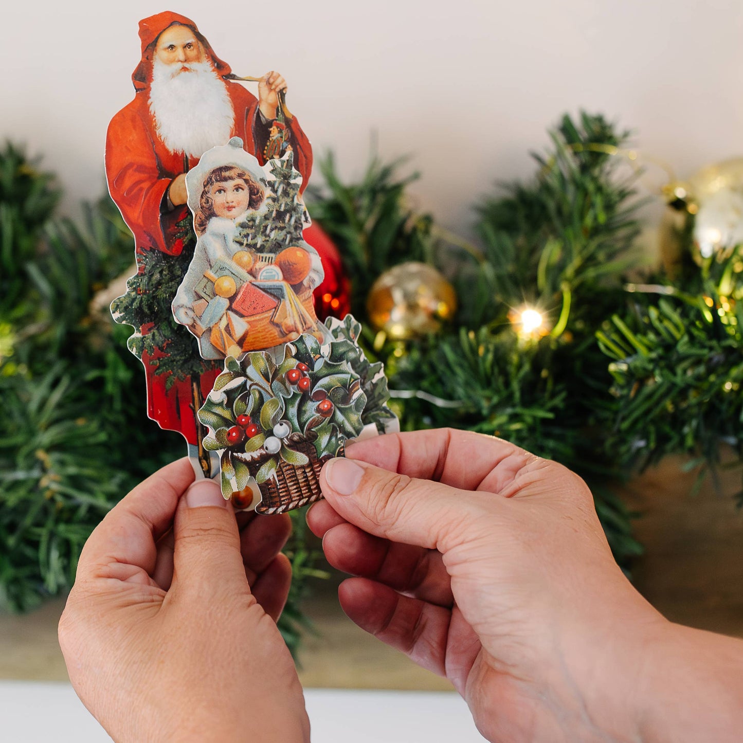 A Little Girl & Father Christmas Card