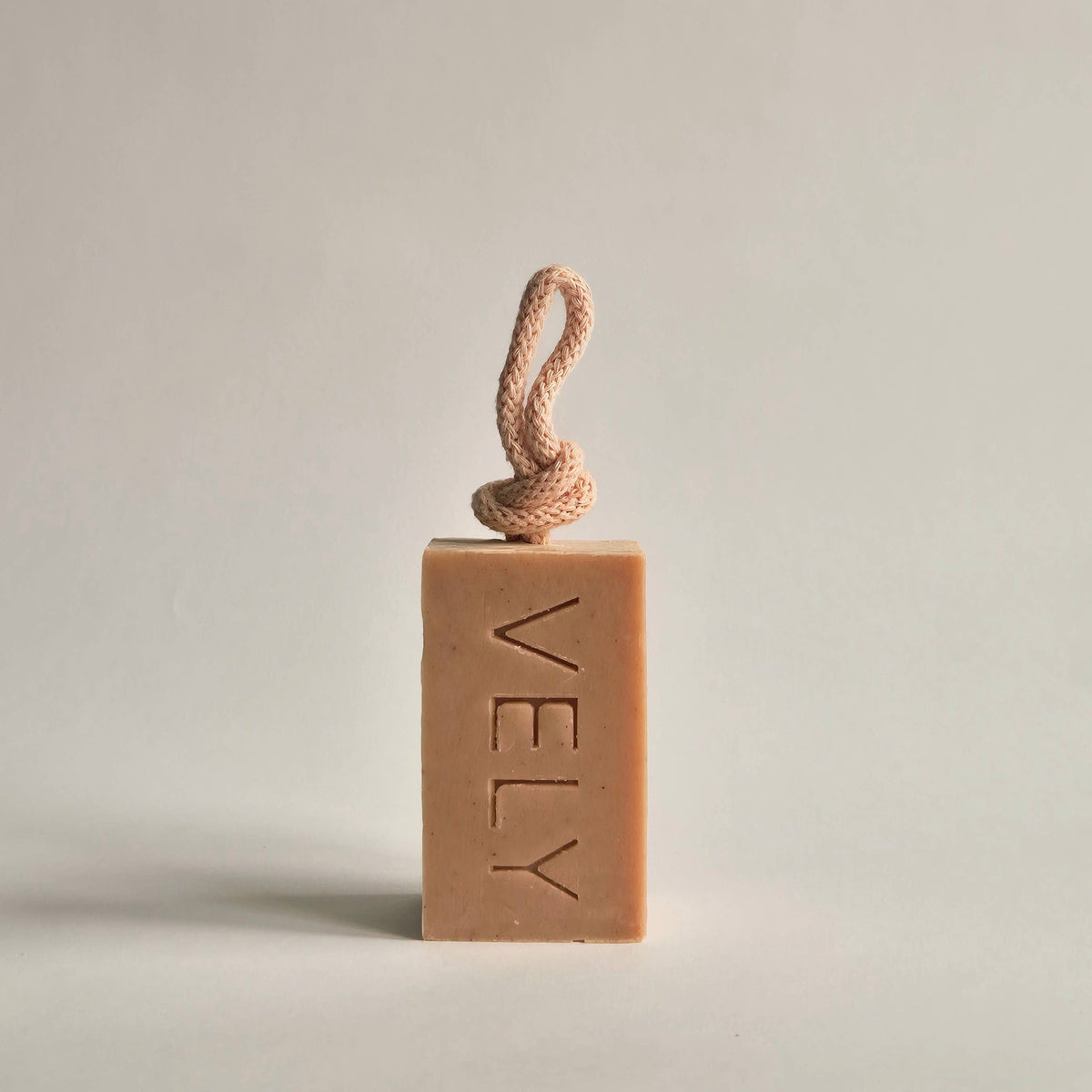 Handmade Soap On A Rope With Pink Clay "Amélie"