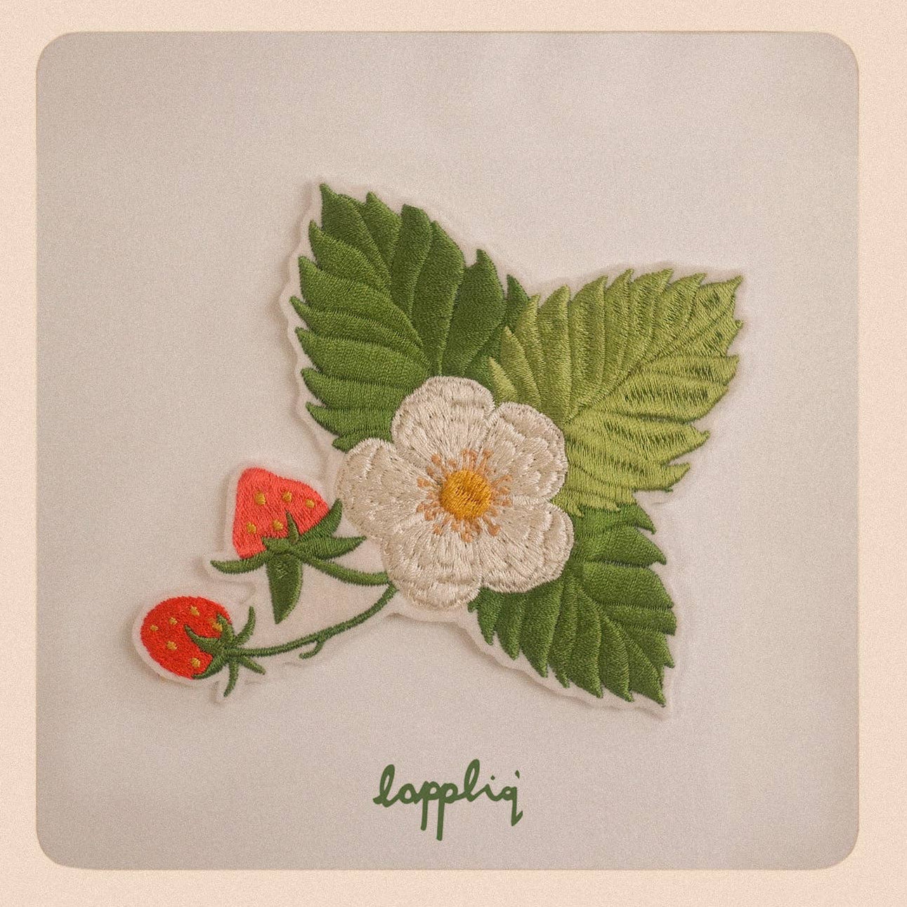 Embroidered Strawberry Iron-on Patch