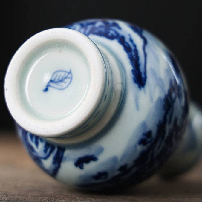 Hand-painted Blue & White Bud Vase