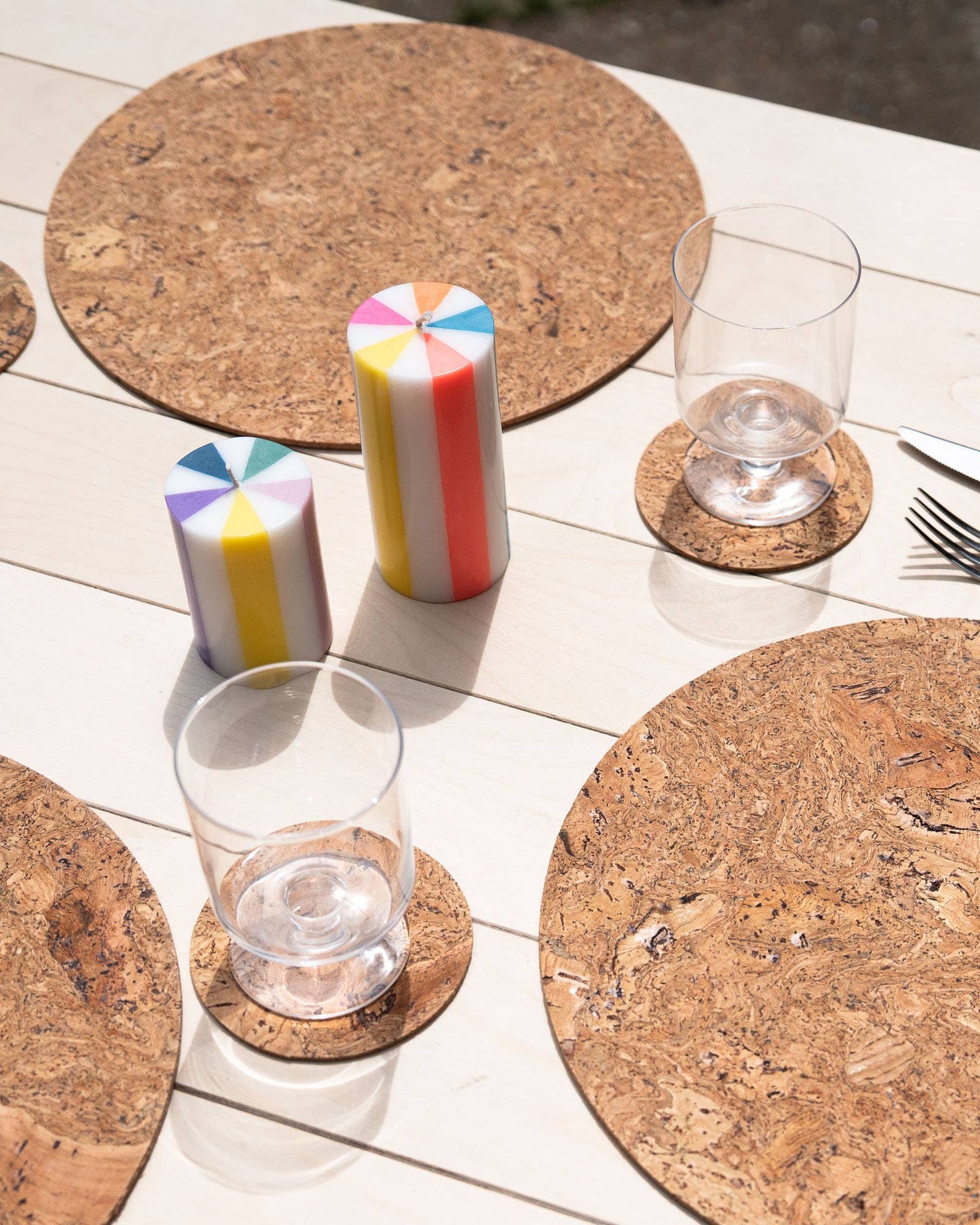 Round Natural Cork Placemat Set of 4 - Natural