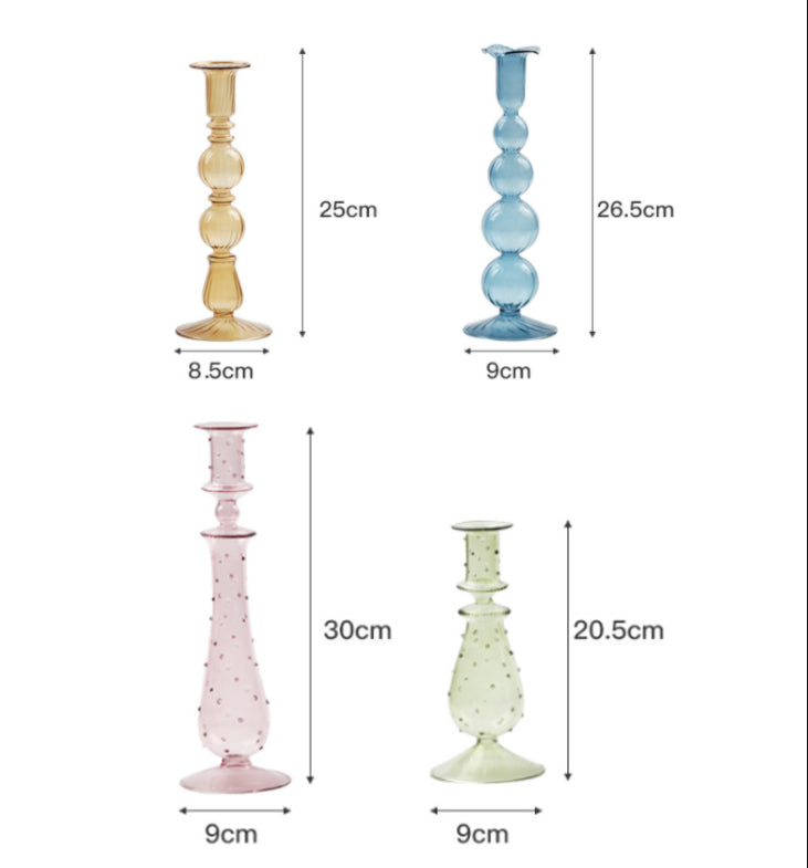 Glass Candlestick: Yellow