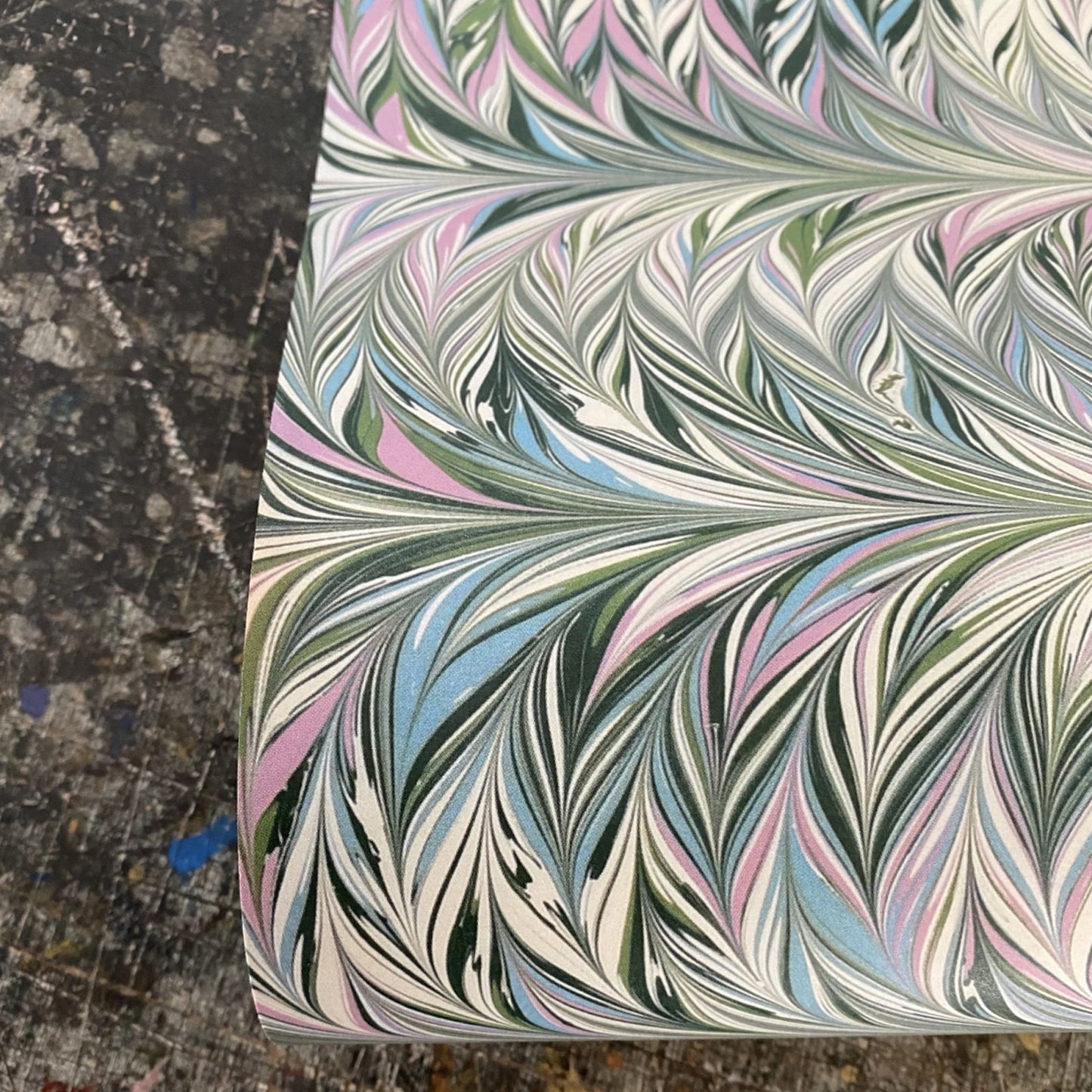 'Fern & Feather' Printed Marbled Paper
