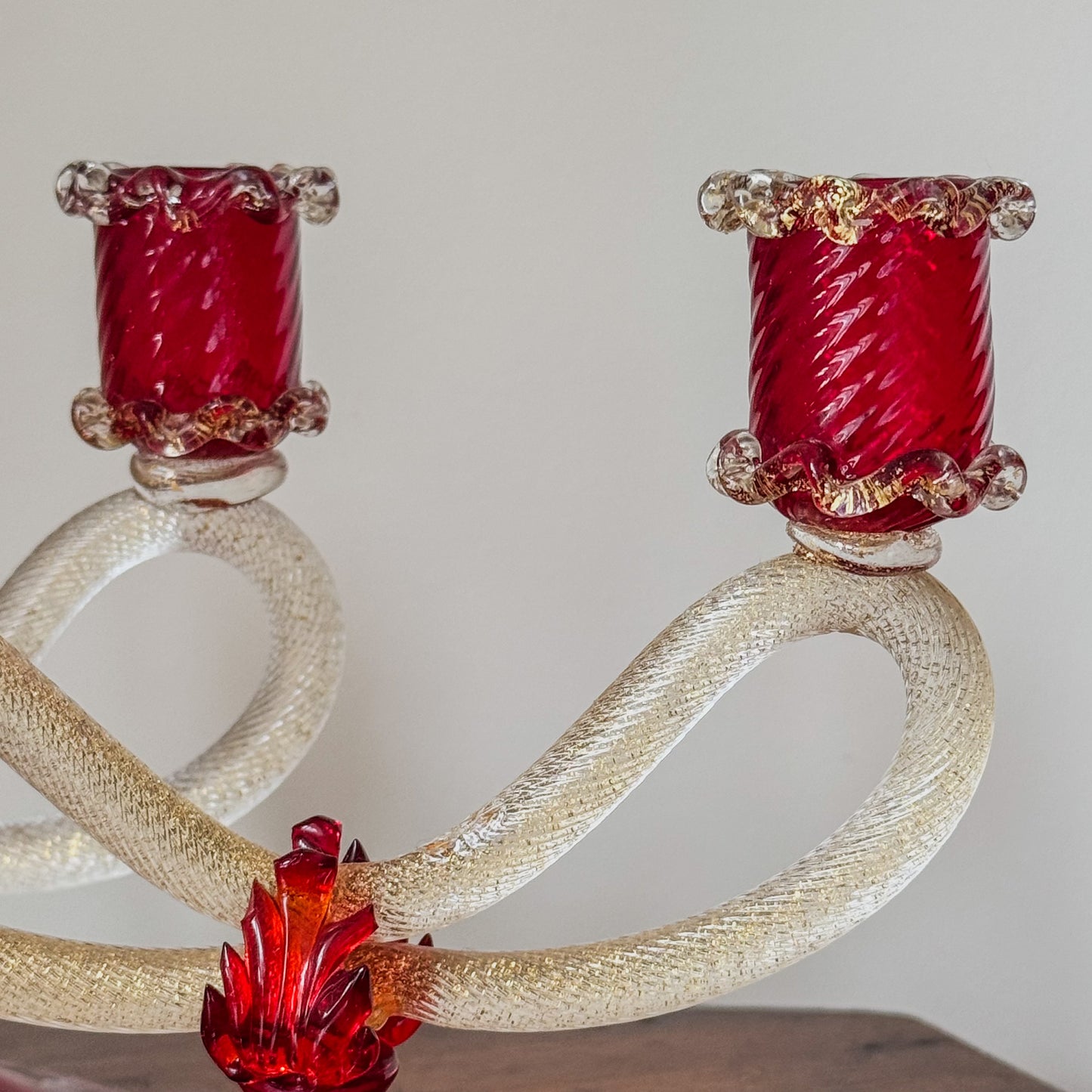 A Pair of Early 20th Century Murano Glass Candlesticks