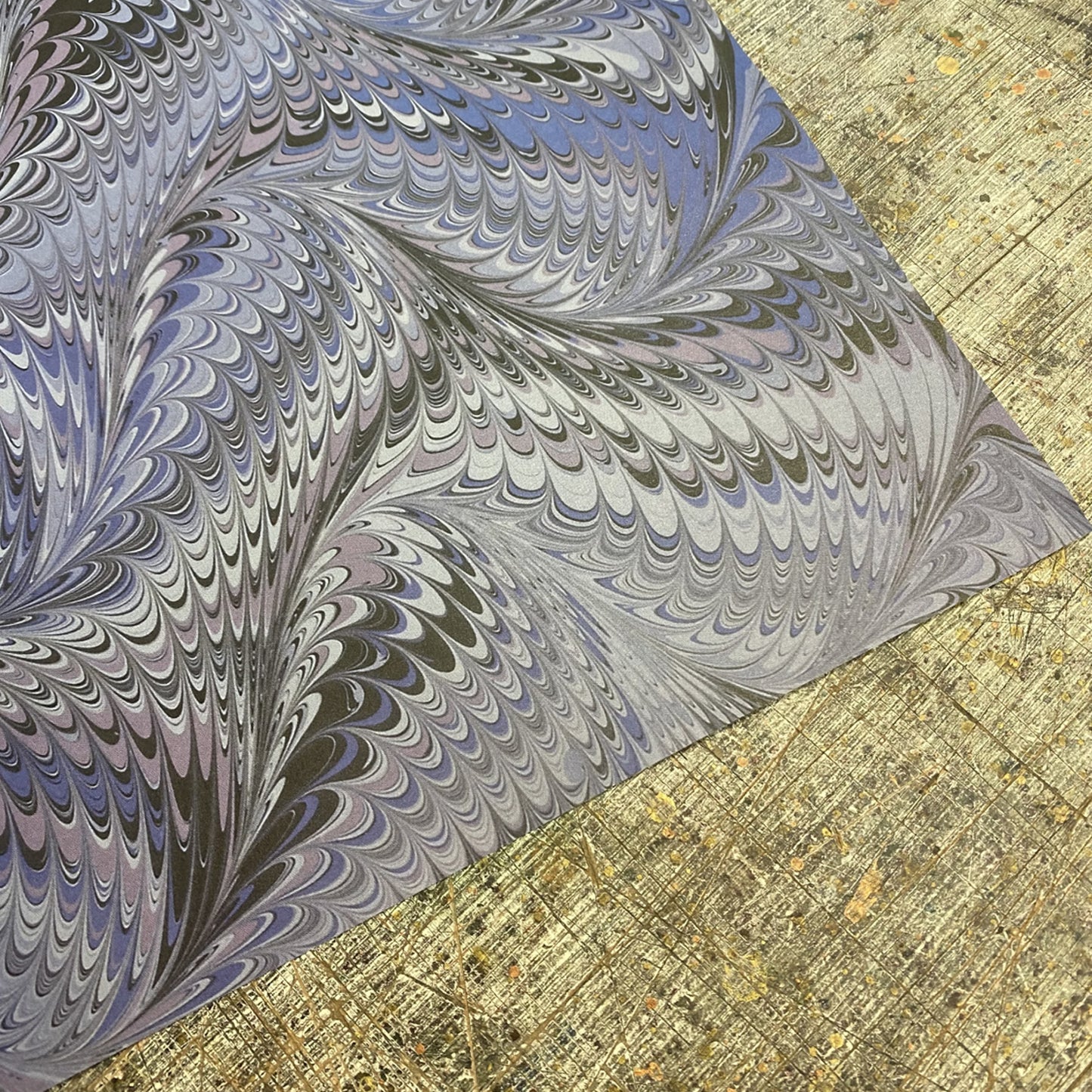 'Icarus Lake' Printed Marbled Paper