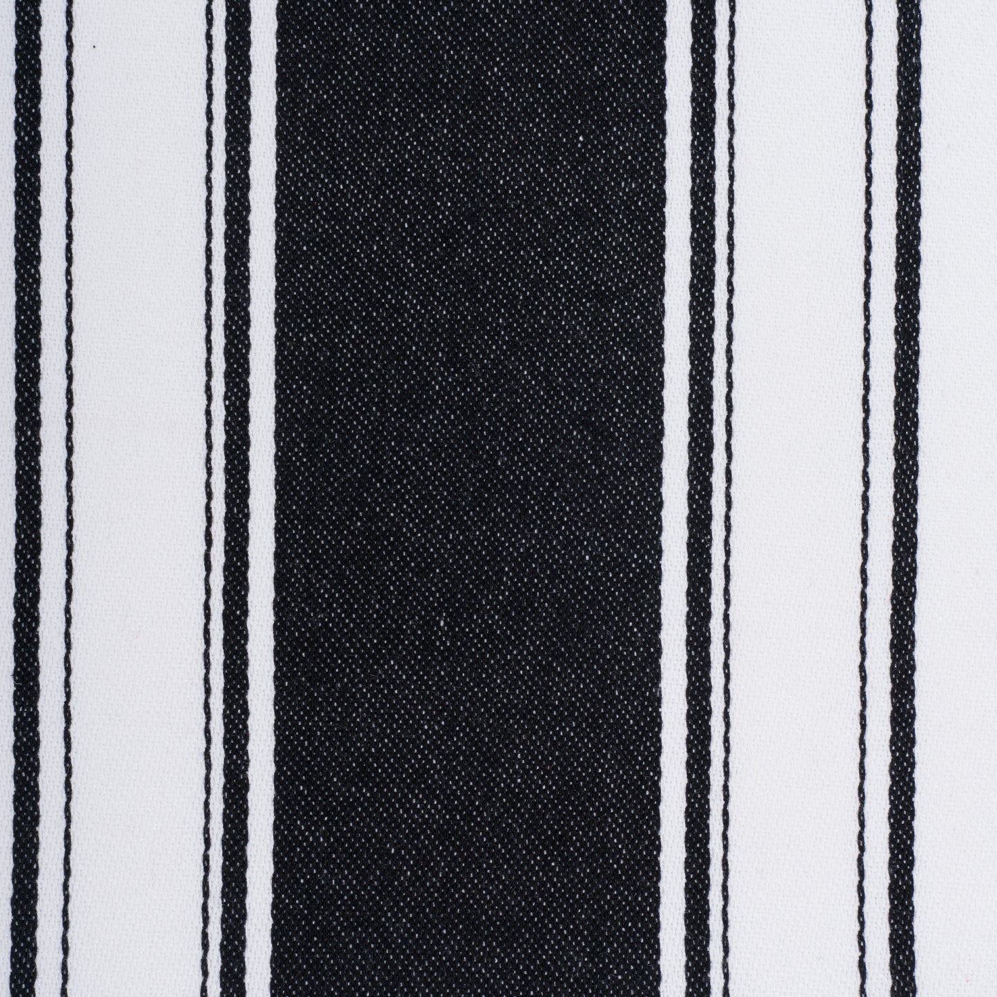 Colour Striped Tea Towel - Black