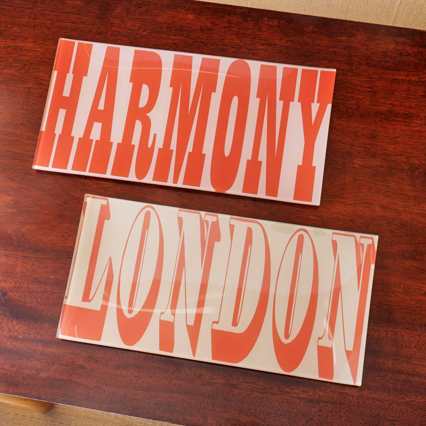 6" x 12" Harmony Decoupage Tray - Peach & Red
