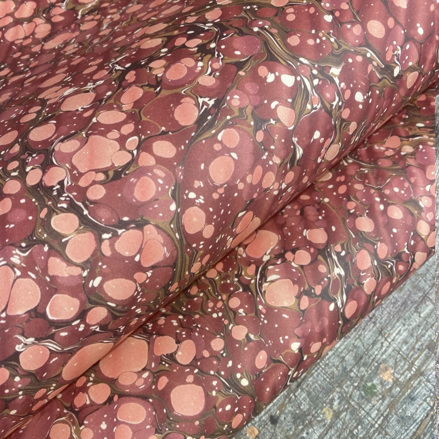 'Vermilio' Printed Marbled Paper