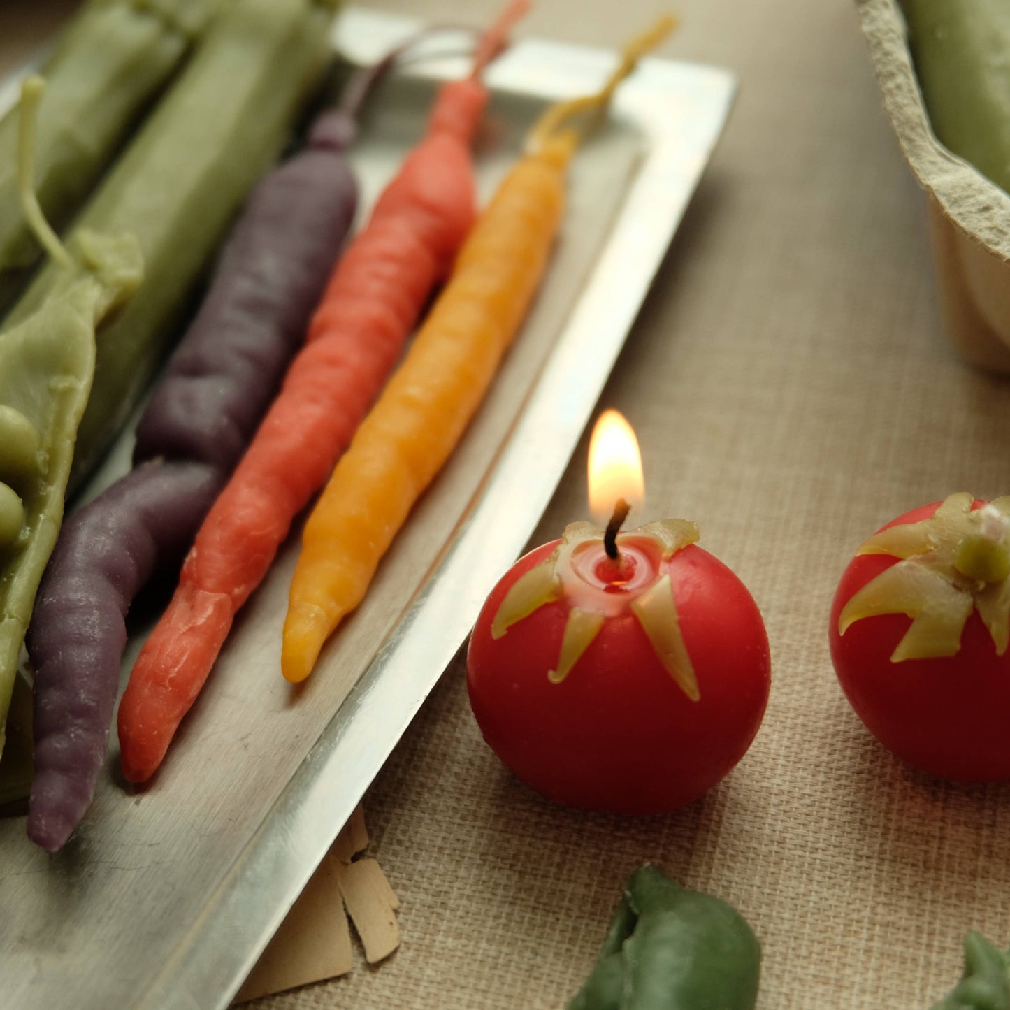 Happy Tomato Birthday Candles - set of 8