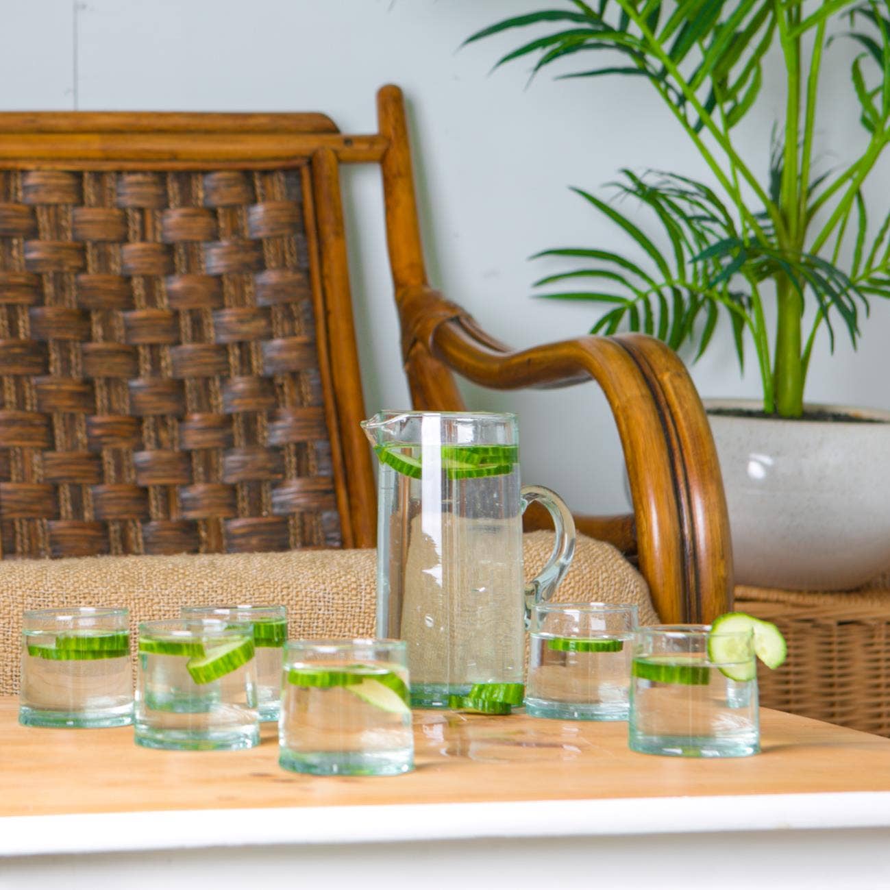 Recycled Glass Jug - 1L - Clear