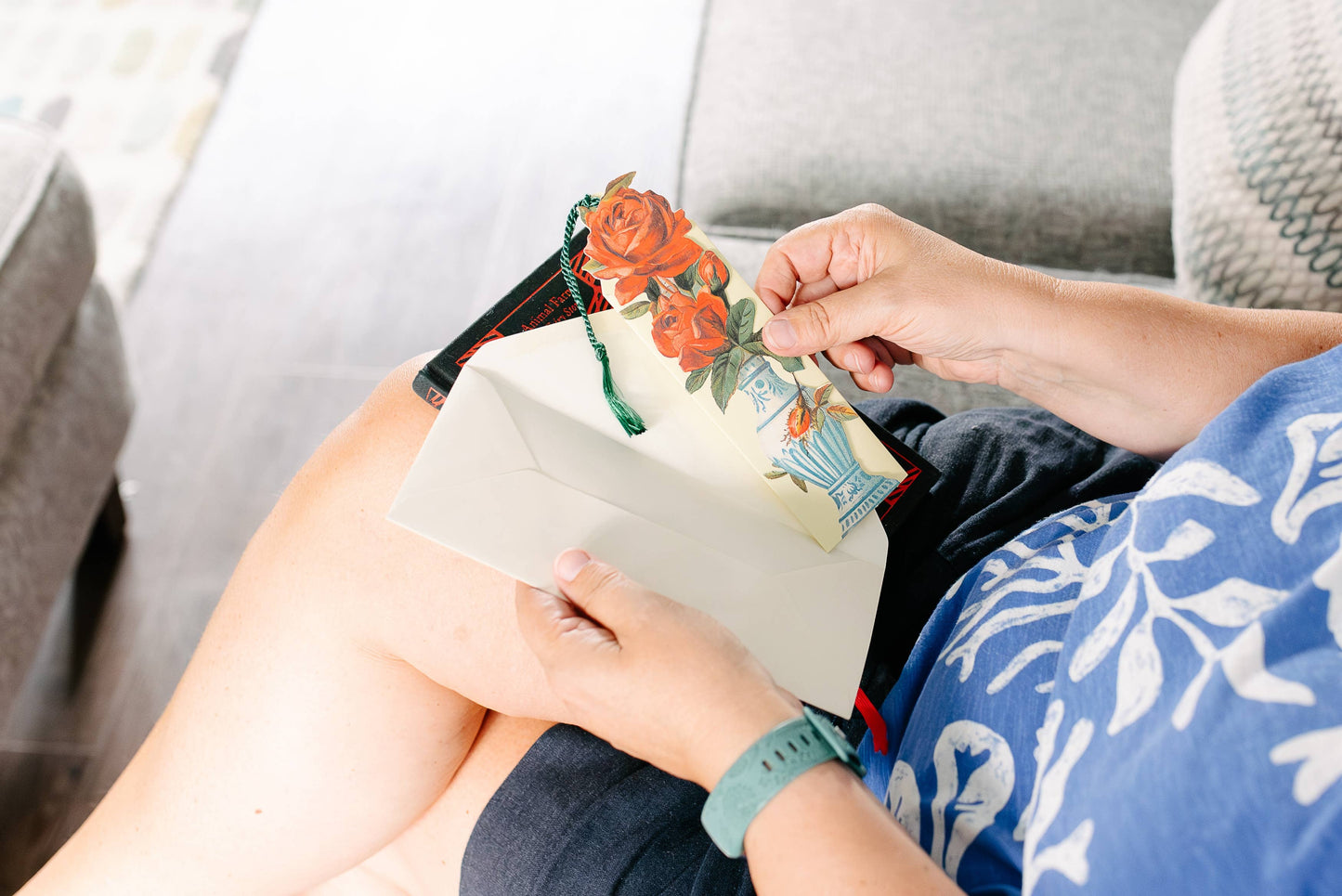Roses In An Urn Bookmark Card