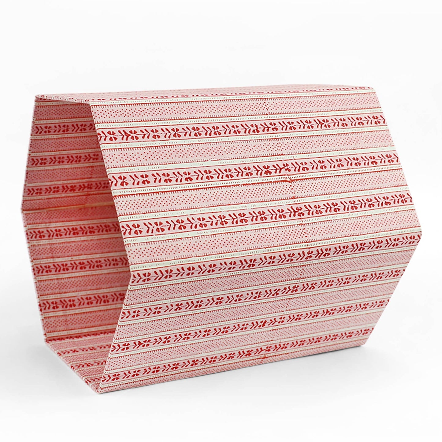 Hexagon Collapsible Basket - Floral Stripe red