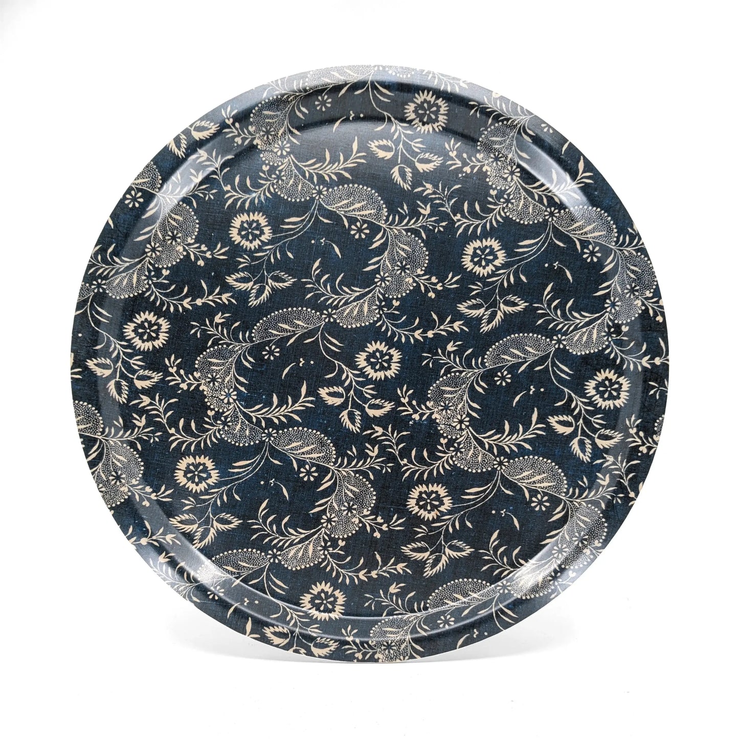 Round Birchwood Tray - Indigo