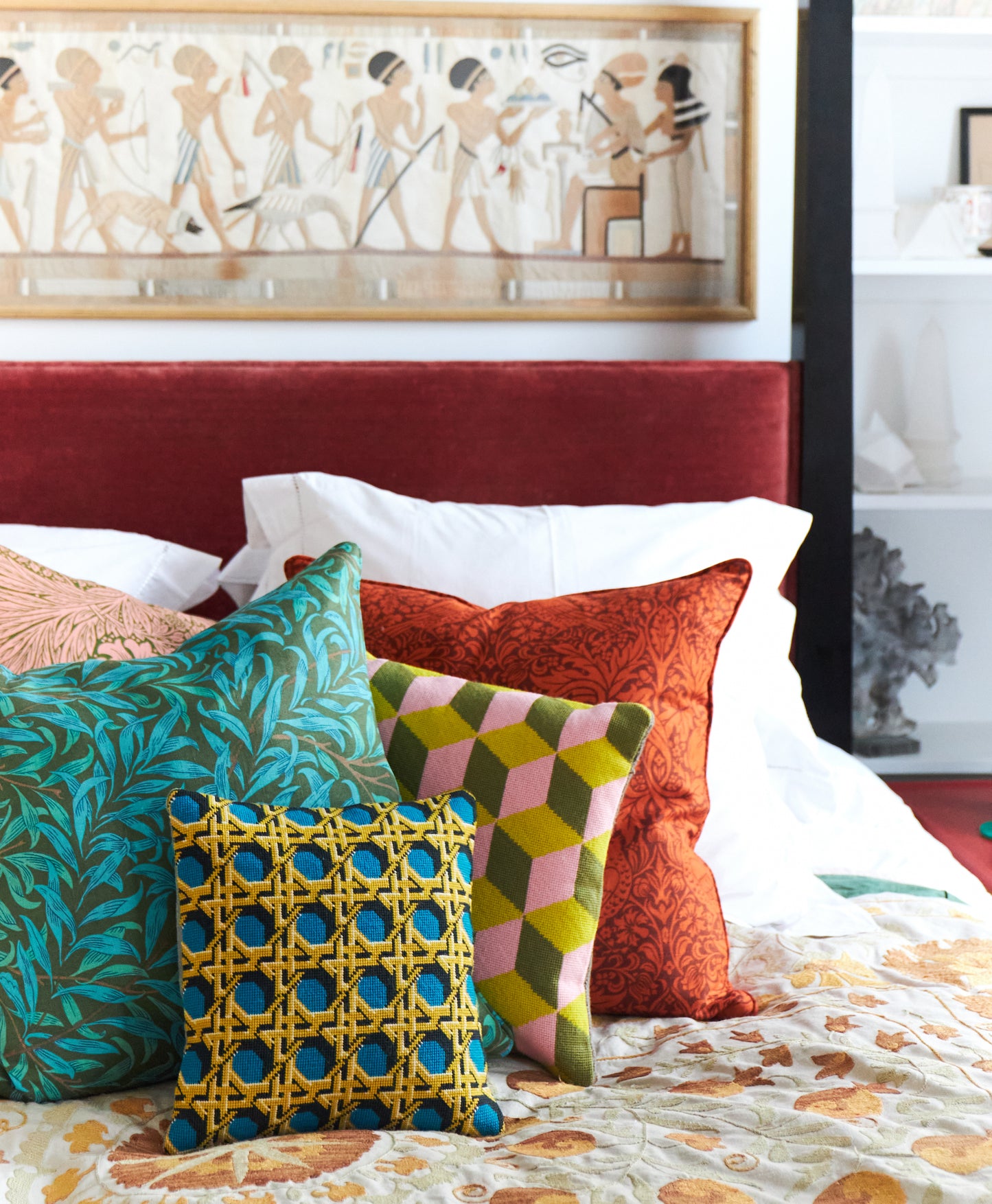 Regency Caning Cushion - Teal