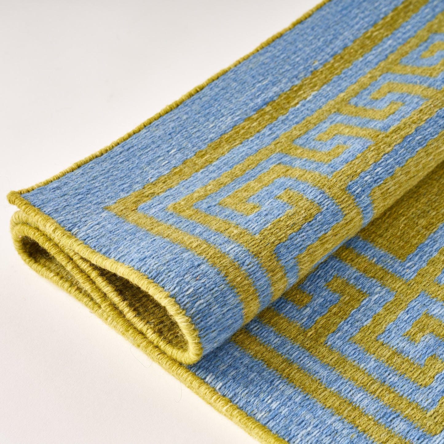 Blue & Green Greek Key Rug