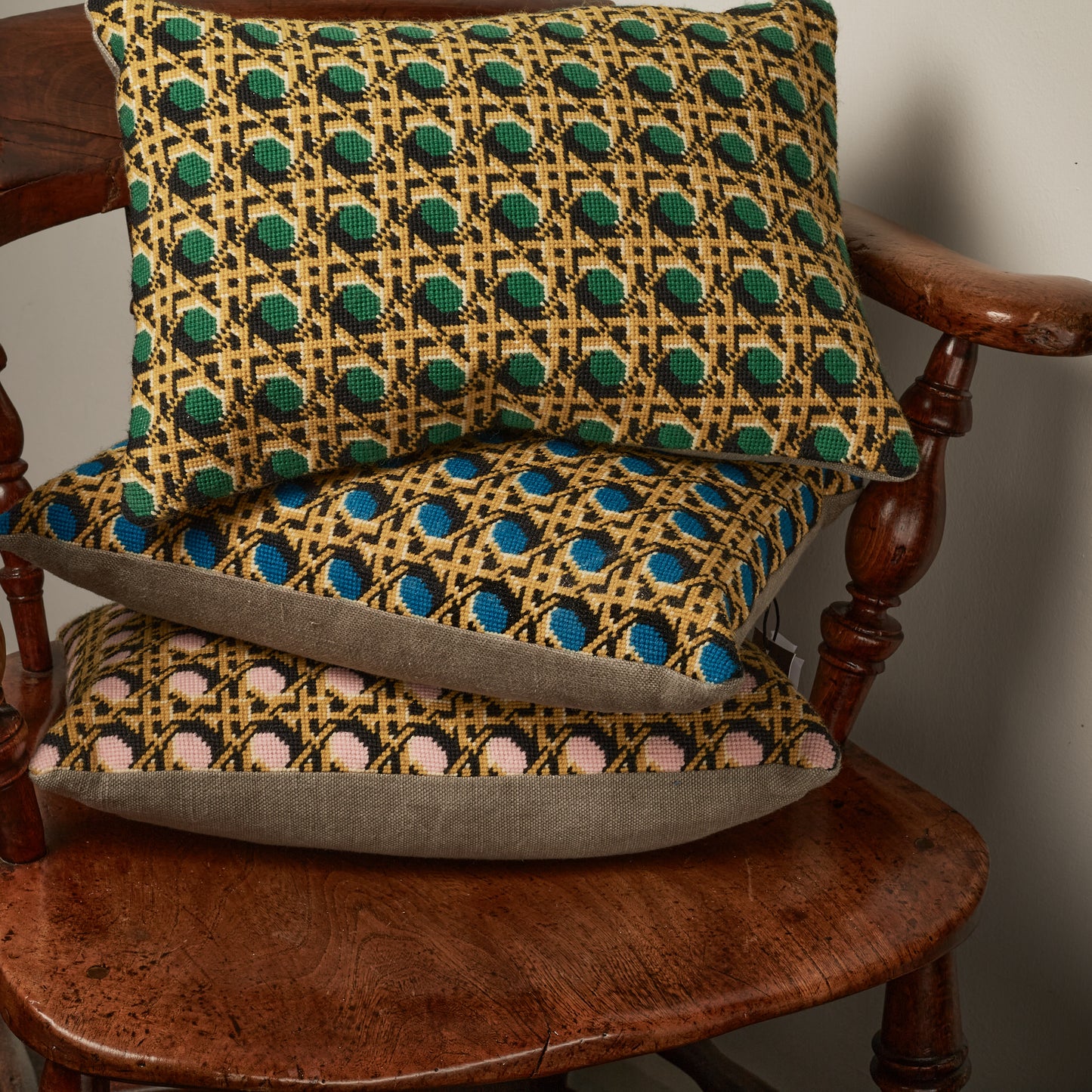 Regency Caning Cushion - Green
