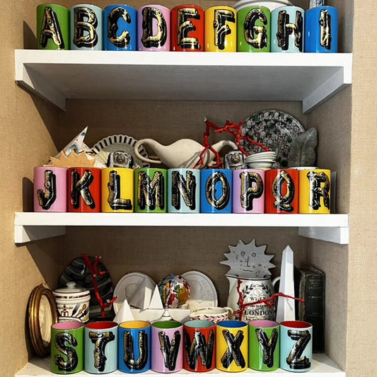 New Wood Font Alphabet Brush Pots