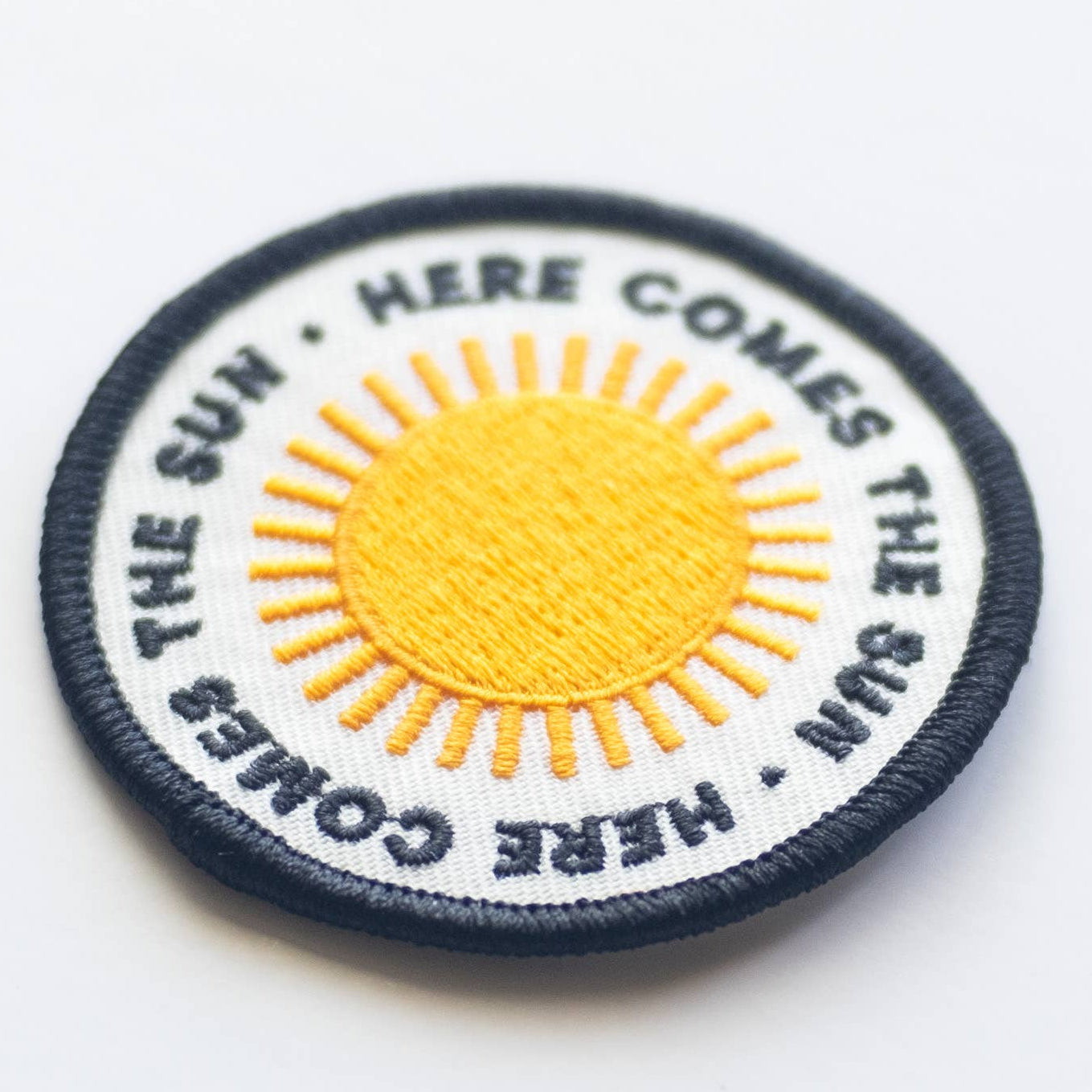 Embroidered 'Here Comes the Sun' Iron-on Patch