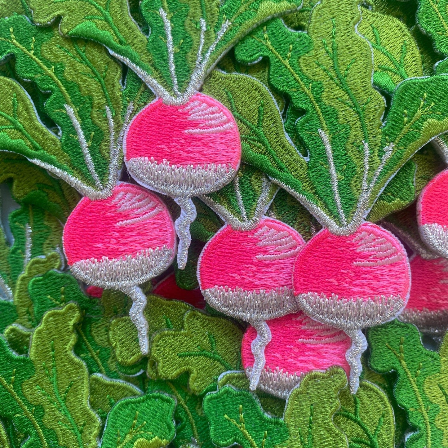 Embroidered Radish Iron-on Patch