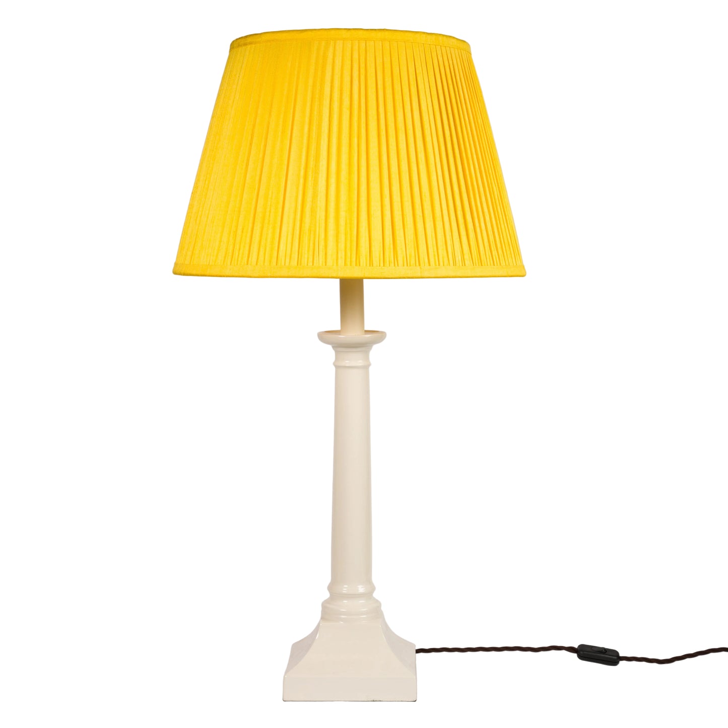 18" Natural Dyed Silk Dupion Lampshade - Yellow