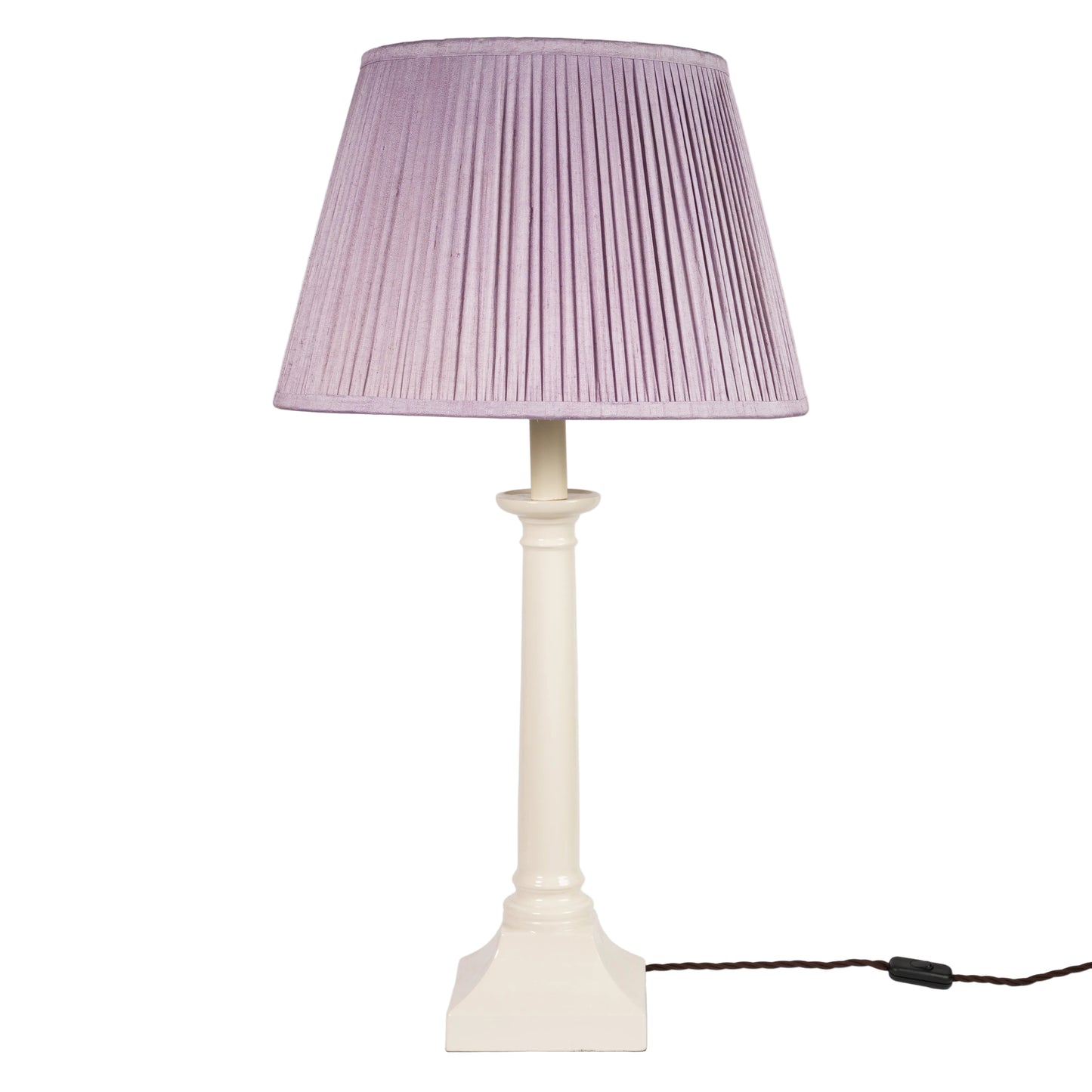 18" Natural Dyed Silk Dupion Lampshade - Lilac