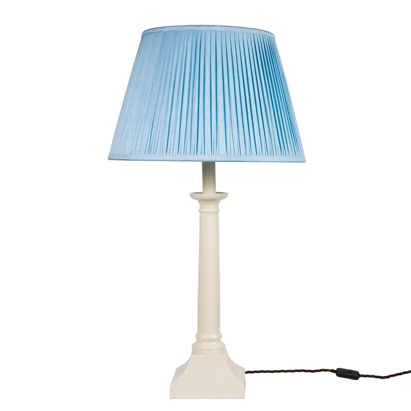 18" Natural Dyed Silk Dupion Lampshade - Blue