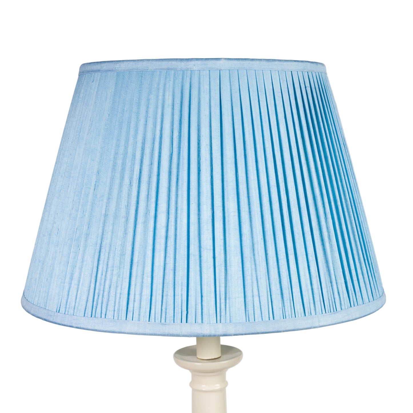 14" Natural Dyed Silk Dupion Lampshade - Blue