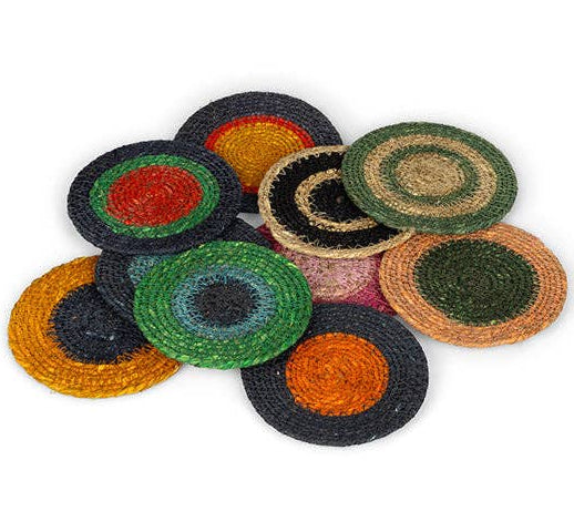 Seagrass Coaster - Olive Green / Natural: 4