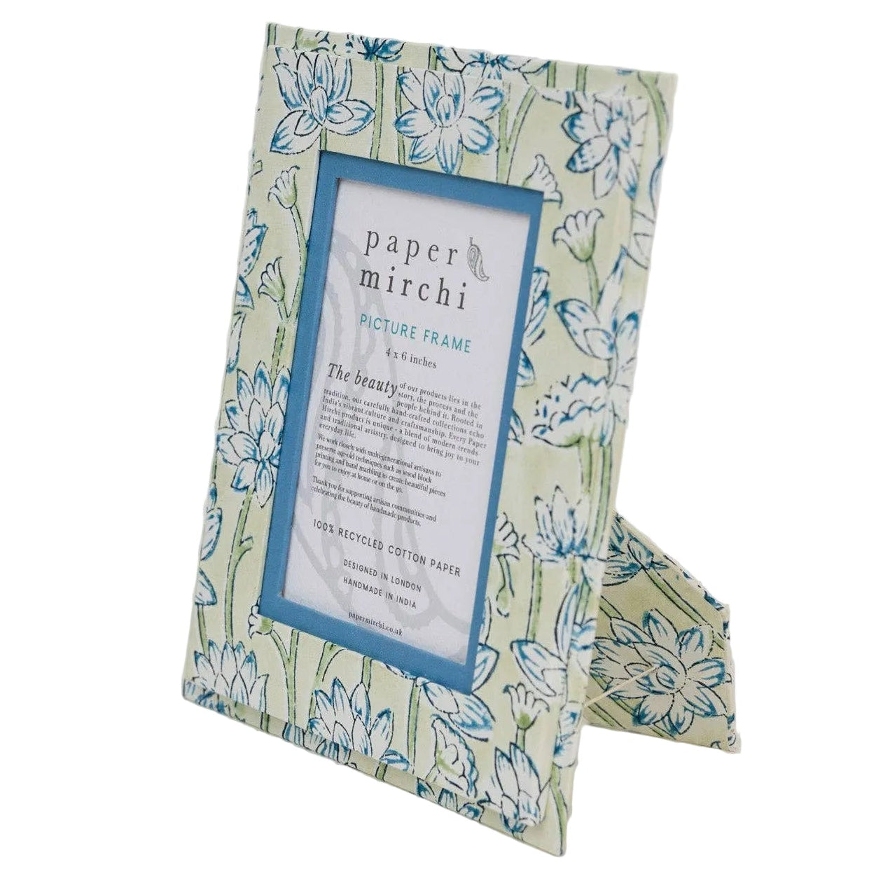 Block Printed Picture Frame - Lotus