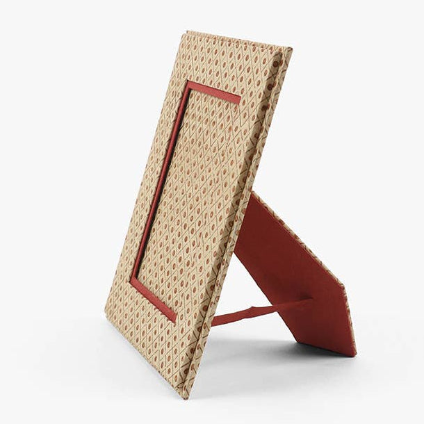 Screen Printed Picture Frame - Dot & Grid: Ochre