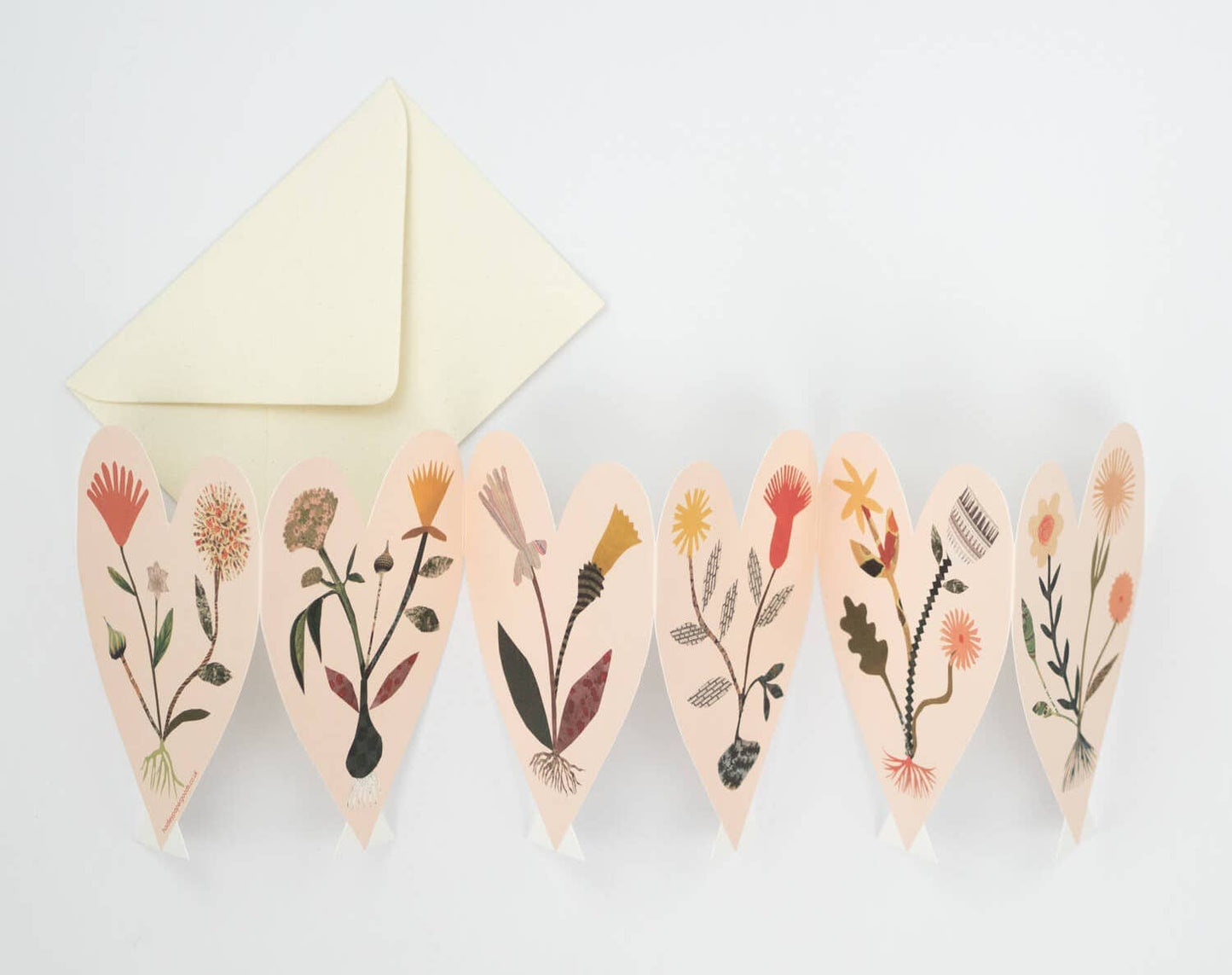 Love Hearts Concertina Greeting Card