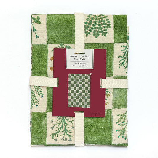 15th Century Illustrated Herbs Tea Towel