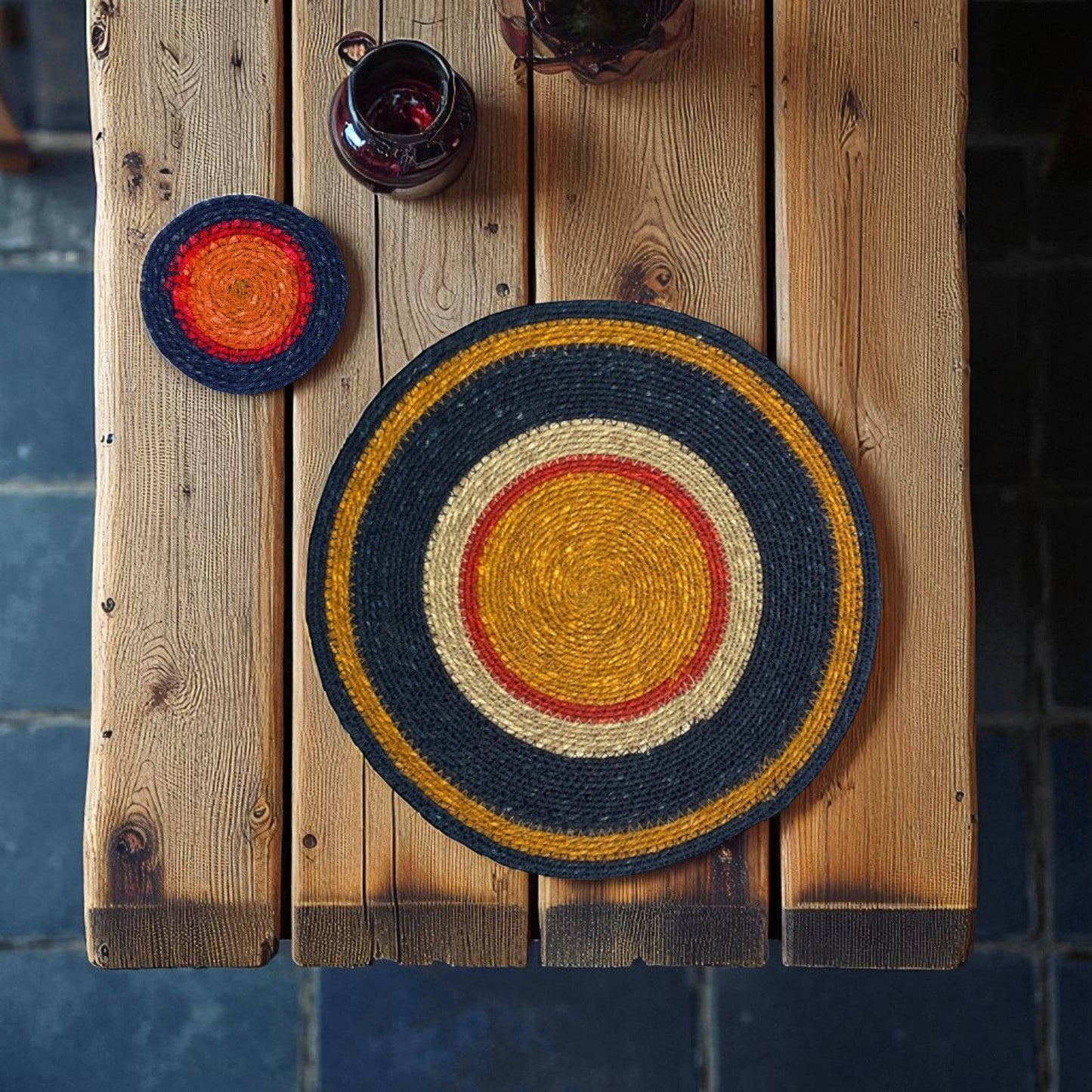 Seagrass Coaster - Tuscan Yellow / Guardsman Red: 4