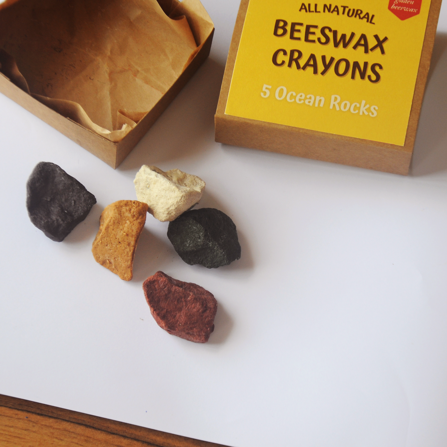 All Natural Beeswax Ocean Rock Crayons - Set of 5