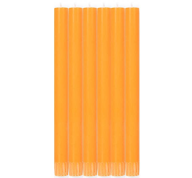 Bright Orange Dinner Candles - Pack of 6