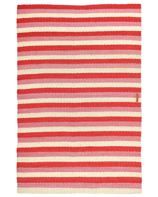 HEKIMA: Small Red, Vintage Pink and Natural Woven Sisal Rug