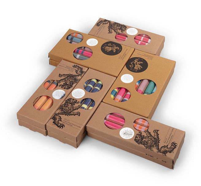 Mixed Set Pastel Rainbow Dinner Candles - Pack of 6