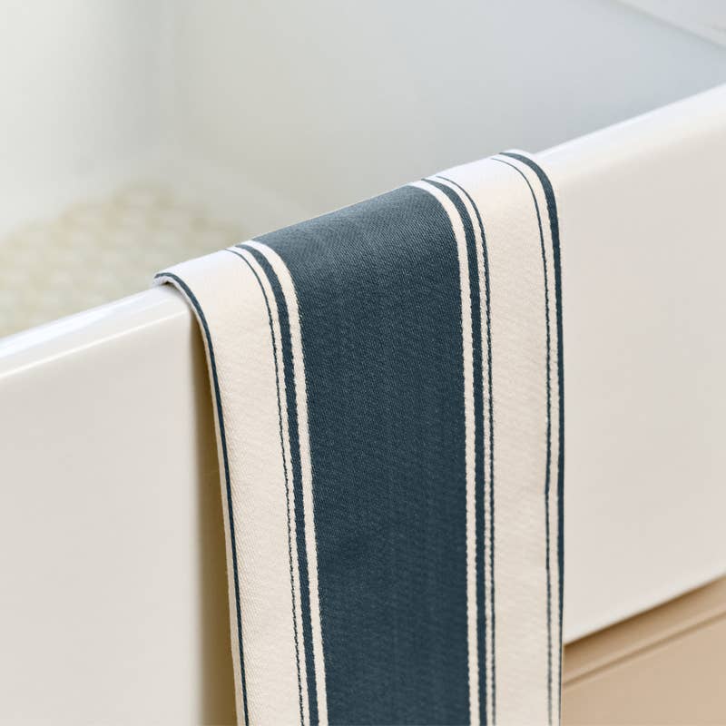 Striped Cotton Tea Towel - Blue