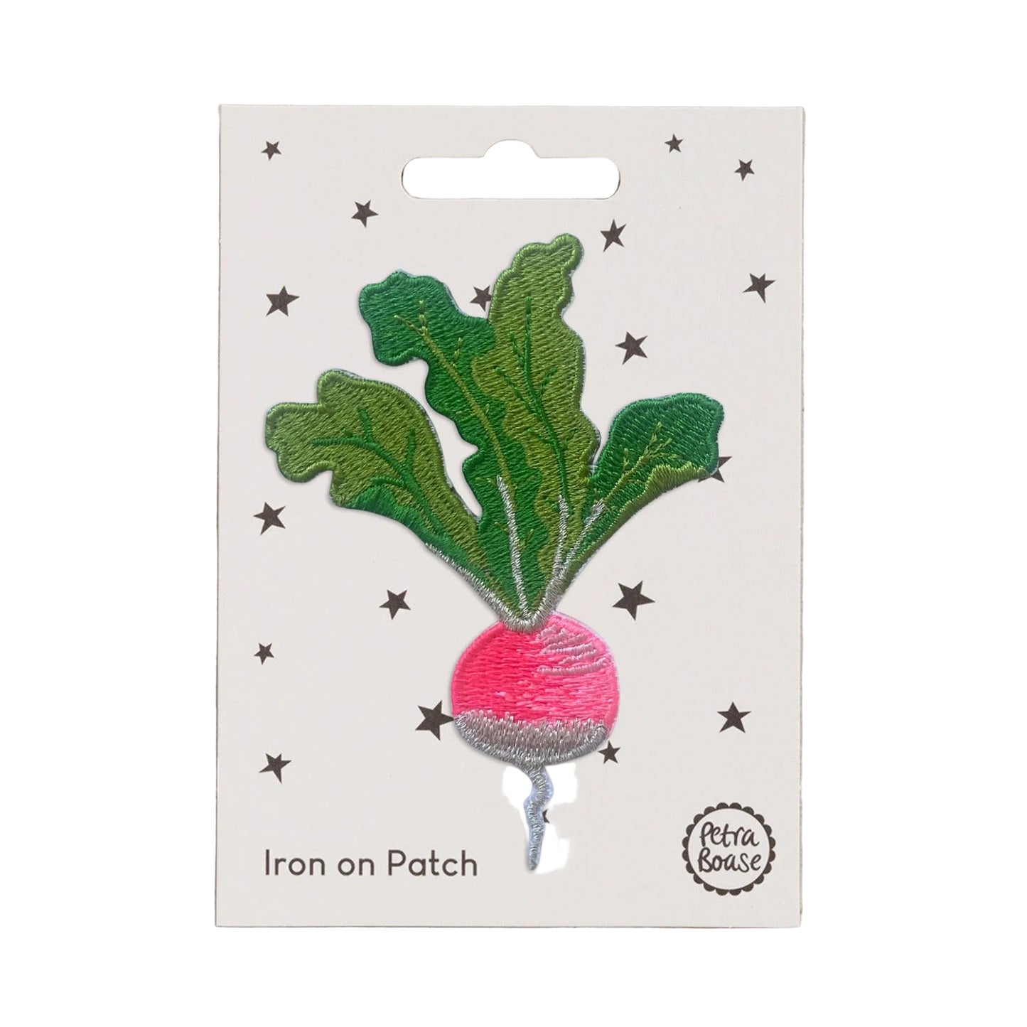 Embroidered Radish Iron-on Patch