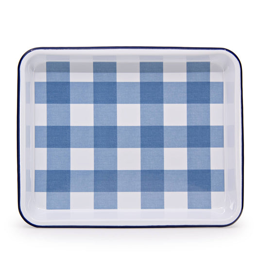 Max Humphrey x CCH Gingham Enamelware Tray: Blue