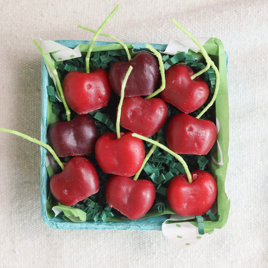 Dark Cherry Beeswax Birthday Candles - 10