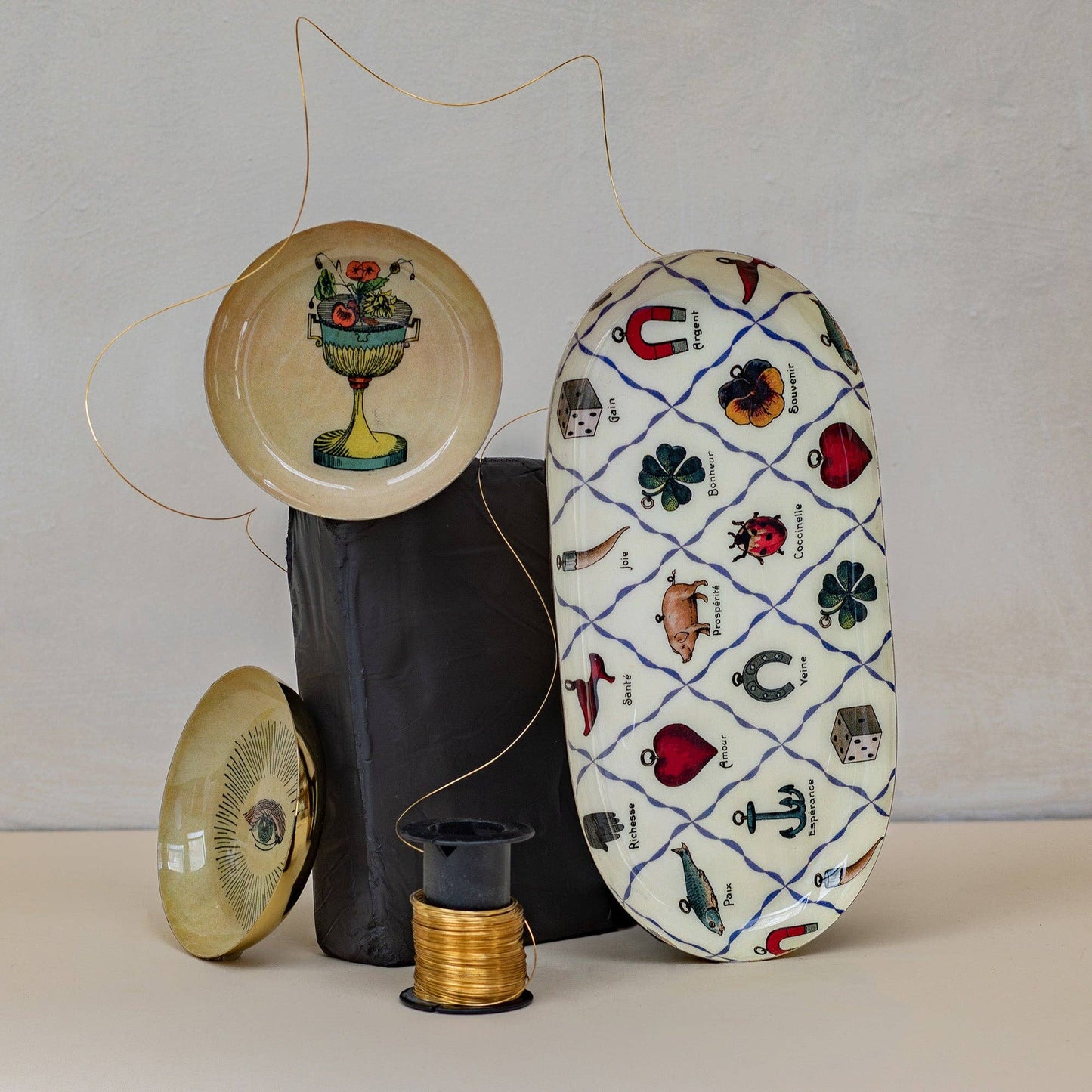 Enamel Printed Tray - Charms