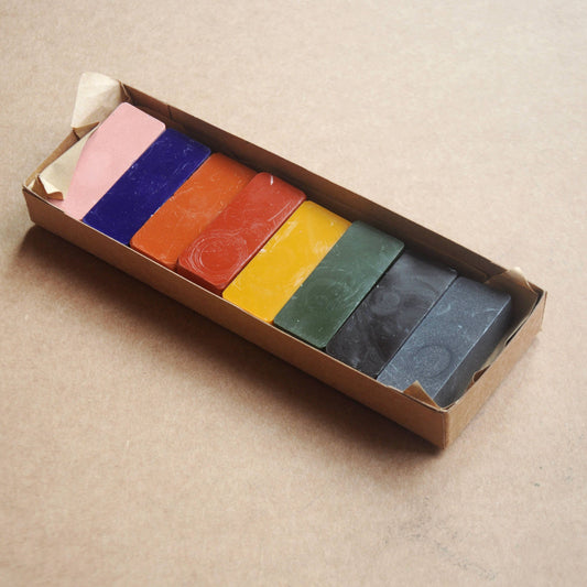 Beeswax Block Rubbing Crayons - Set of 8