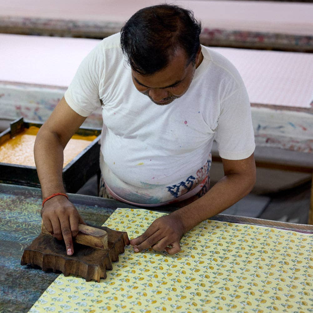 Block Printed Wrapping Paper - Ditsy Floral Sunshine