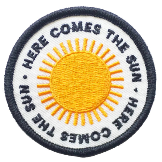 Embroidered 'Here Comes the Sun' Iron-on Patch