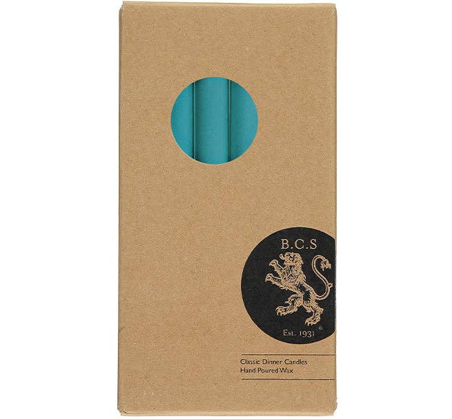 Petrol Blue Dinner Candles - Pack of 6